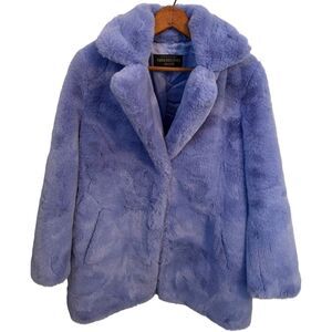 Donna Salyers Fabulous Furs Jacket Coat Womens XS Le Mink Faux Fur Periwinkle